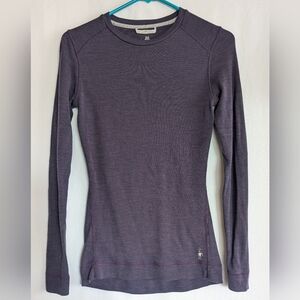 Smartwool Women's Medium Long Sleeve Merino Wool Top Purple Mid-thick Thermal
